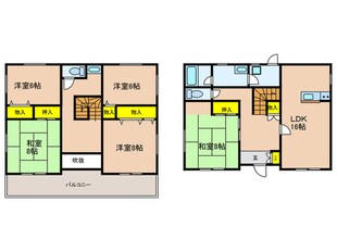 八幡市橋本意足戸建の物件間取画像